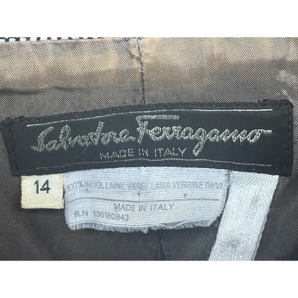 Vintage SALVATORE FERRAGAMO Classic Wool Blazer Jacket Size 14 - Gray - Picture 5 of 14